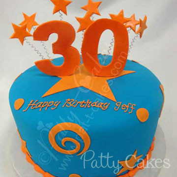 Boy Male 30th Birthday Cake 01