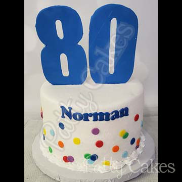 Boy Male 80th Birthday Cake 02