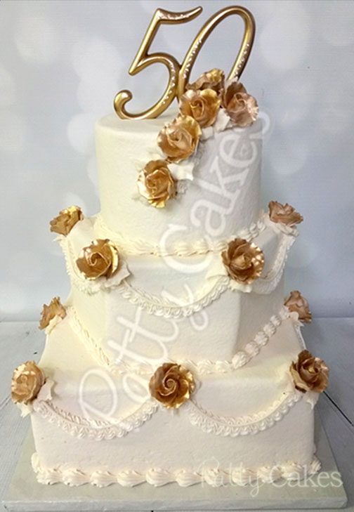 Chocolate & Gold 50th Anniversary Cake | 50th anniversary cakes, 50th wedding  anniversary cakes, 50th birthday cake for women