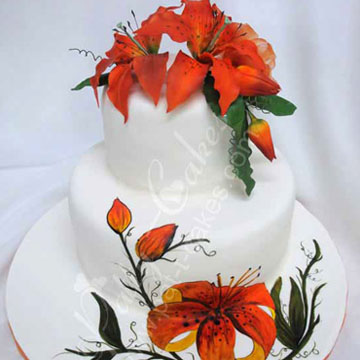 Wedding Cake 032, Tiger Lily Cake
