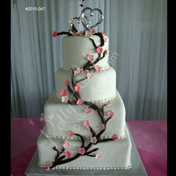 Wedding Cake 033, Cherry Blossom Cake