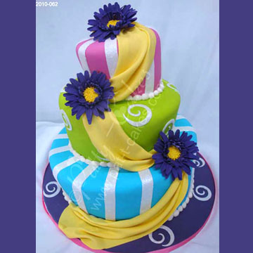 Wedding Cake 044, Draped Cake